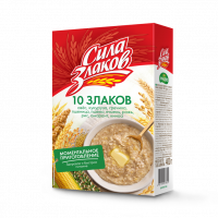 Зерновые хлопья "10 Злаков" (Смесь овсяных, кукурузных, гречневых, пшеничных, пшённых, ячменных, ржаных, рисовых хлопьев и семян амаранта и киноа) 400 г.
